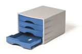 Zásuvkový box, plastový, 4 zásuvky, DURABLE &quot;Eco&quot;, modrá