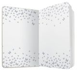 Zápisník, exkluzívny, 135x203 mm, linajkový, 87 listov, tvrdá obálka, SIGEL &quot;Jolie&quot; Butterfly Confetti, limetková