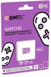 Pamäťová  karta, microSD, 64GB, UHS-I/U3/V30/A1, EMTEC &quot;Gaming&quot;