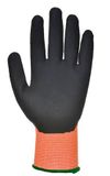 Ochranné rukavice, HPPE, odolné voči prerezaniu, M, &quot;Cut 5&quot;, oranžová