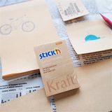 Samolepiaci poznámkový blok, linajkový, 150x101 mm, 100 listov, STICK N &quot;Kraft Notes&quot;