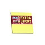 Samolepiaci poznámkový blok, 76x76 mm, 90 listov, STICK N &quot;Extra Sticky&quot;, neónová žltá