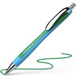 Guľôčkové pero, 0,7 mm, stláčací mechanizmus, SCHNEIDER &quot;Slider Rave&quot;, zelené