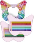 Farebné ceruzky, sada, kovová krabica, FABER-CASTELL &quot;Sparkle&quot;, 20 rôznych farieb, motýľ