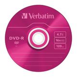 DVD-R 4,7 GB, 16x, farebné, v tenkom obale (AZO)