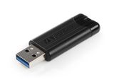 USB kľúč, 256GB, USB 3.0, VERBATIM &quot;Pinstripe&quot;, čierna