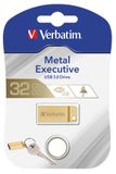 USB kľúč, 32GB, USB 3.0,  VERBATIM &quot;Executive Metal&quot; zlatá