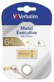 USB kľúč, 64GB, USB 3.0,  VERBATIM &quot;Executive Metal&quot; zlatá