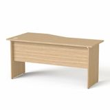 Písací stôl, s oblúkom, pravý, s drevenými nohami, 160x80 cm, MAYAH &quot;Freedom SV-23&quot;, jaseň