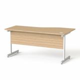 Písací stôl, s oblúkom, ľavý, so sivými kovovými nohami, 160x80 cm, MAYAH &quot;Freedom SV-30&quot;, jaseň