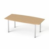 Konferenčný stôl, s oblúkom, so sivou kovovou nohou, 80/95x190 cm, MAYAH &quot;Freedom SV-43&quot;,  jaseň