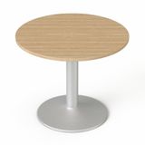 Konferenčný stôl, okrúhly, so sivou kovovou nohou, O 90 cm, MAYAH &quot;Freedom SV-58&quot;, jaseň