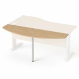 Prídavný stôl, s oblúkom, so sivými kovovými nohami, 50x160 cm, MAYAH &quot;Freedom SV-50&quot;, jaseň