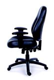 Kancelárska stolička, nastaviteľné opierky, čierna bonded koža, čierny podstavec, MaYAH &quot;Champion&quot;
