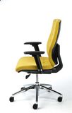 Kancelárska stolička, nastaviteľné opierky rúk, žltý poťah, hliníkový podstavec, MAYAH &quot;Sunshine&quot;