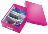 Odkladací box, organizačný, laminovaný kartón, veľkosť M, LEITZ &quot;Click&amp;Store&quot;, ružový