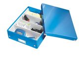 Odkladací box, organizačný, laminovaný kartón, veľkosť M, LEITZ &quot;Click&amp;Store&quot;, modrý