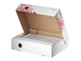 Archívny box, A4, 80 mm, recyklovaný kartón, horizontálny, ESSELTE Speedbox, biely
