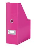 Zakladač, PP/kartón, 95 mm, lakový lesk, LEITZ &quot;Click&amp;Store&quot;, ružový