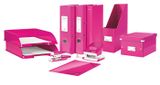 Zakladač, PP/kartón, 95 mm, lakový lesk, LEITZ &quot;Click&amp;Store&quot;, ružový