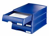 Box na dokumenty, plastový, 1 zásuvkový, LEITZ &quot;Plus&quot;, modrý