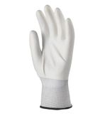 Montážne rukavice, biele, na dlani namočené do polyuretánu, veľkosť: 6
