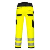 PORTWEST PW385 PW3 Hi-Vis Dámske elastické pracovné nohavice žltá/čierna
