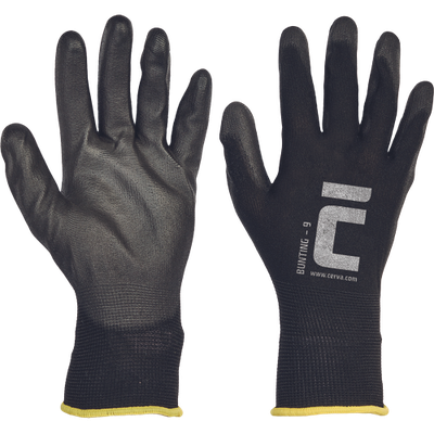 CERVA BUNTING black rukavice nylon. polyuretán