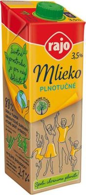 Trvanlivé mlieko RAJO plnotučné 3,5% 1 ℓ