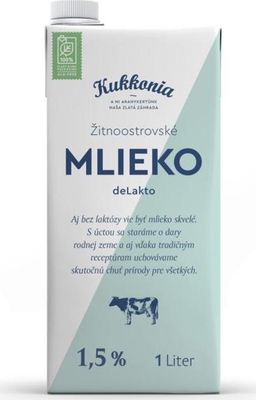 Trvanlivé mlieko Žitnoostrovské Kukkonia bezlaktózové 1,5% 1 ℓ