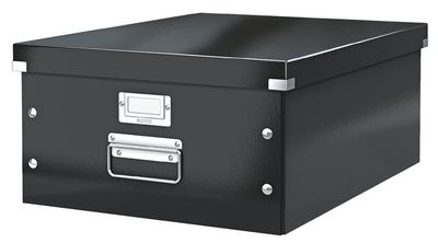 Archivačná krabica, A3, lakový lesk, LEITZ "Click&Store", čierna