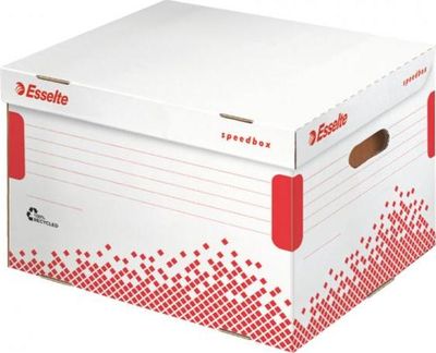 Archívna krabica Esselte Speedbox so sklápacím vekom biela/červená