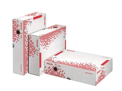 Archívny box, A4, 80 mm, recyklovaný kartón, horizontálny, ESSELTE Speedbox, biely