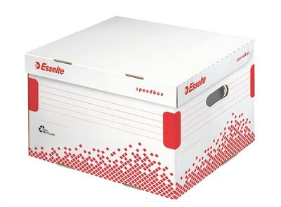 Archívny kontajner, L veľkosť, recyklovaný kartón, ESSELTE Speedbox, biely