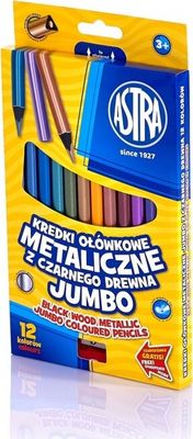 ASTRA Metalické farbičky JUMBO 12ks + strúhadlo, 312114003