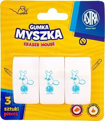 ASTRA Mouse, 3ks Ergonomická biela guma, blister, 403022009