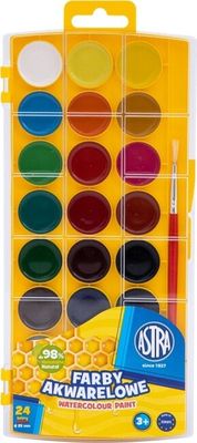 ASTRA Vodové gelové farby (vhodné aj na akvarel) priemer 25mm, 24 farieb, 302023001