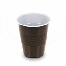 Automatový pohár (PS) hnedo/biely O70mm 150ml [100 ks]