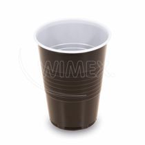 Automatový pohár (PS) hnedo/biely O70mm 180ml [100 ks]