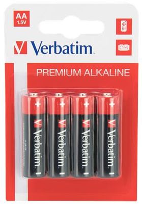 Batéria, AA, ceruzková, 4 ks, VERBATIM