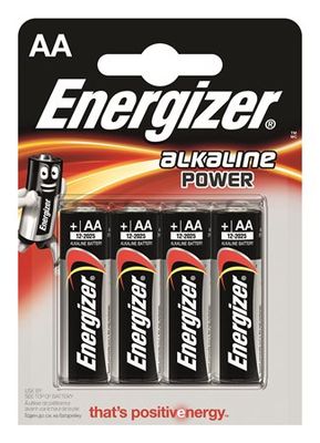Batérie, AA, ceruzková, 4 ks, ENERGIZER "Alkaline Power"