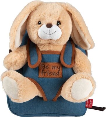 BE MY FRIEND, Detský denimový batoh s odnímateľnou hračkou ZAJAČIK, 13035