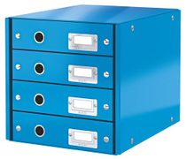 Box na dokumenty, laminovaný kartón, 4 zásuvky, LEITZ "Click&Store", modrý