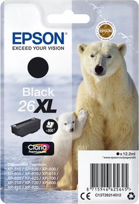 C13T26214012 EPSON XP Tinte black HC 500