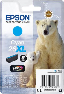 C13T26324012 EPSON XP Tinte cyan HC 700