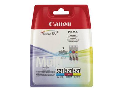 Cartridge Canon CLI-521 C/M/Y multipack (2934B010) - originál