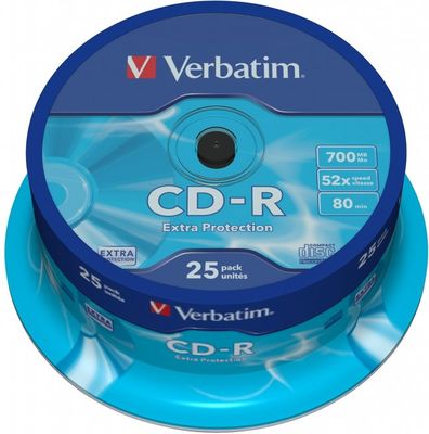 CD-R Verbatim DTL 700 MB 52x , cakebox/25 ks