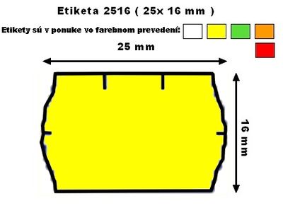 Cenové etikety Contact 25x16 mm žlté