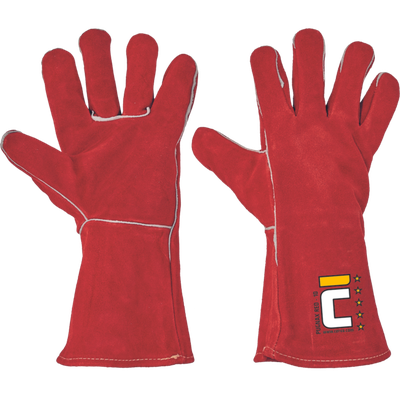 CERVA PUGNAX RED rukavice celokož.
