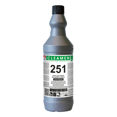 CLEAMEN 251 koncentrát k ručnému umývaniu riadu bez parfému a farbív - 1l